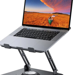 laptop stand with adjustable height and angle, 360 rotation pc stand large